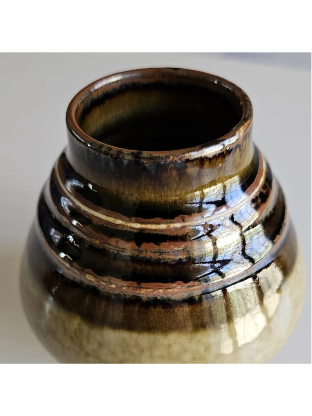 Rörstrand Sweden BAMBOO Vase Olle Alberius Mid Century Modern Art Pottery 4.5